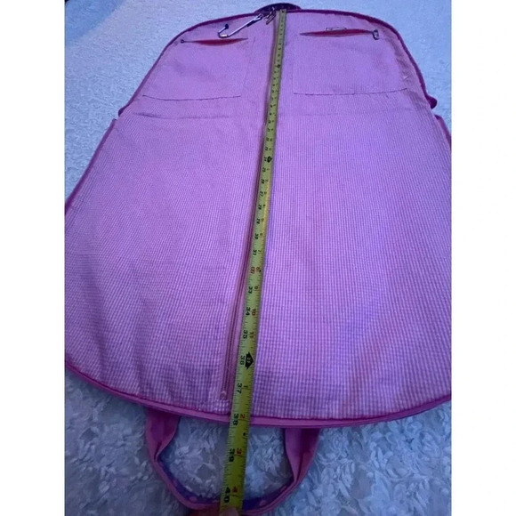 Belvah Beauty Quality Quilted Satiny Travel Garment Bag Isabel Embroidered Pink - Picture 7 of 16